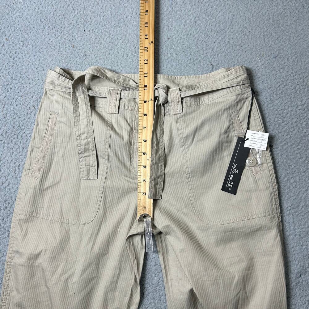 Willi Smith Pants Womens 8 Tan Tapered Capri Wide Leg Cotton Summer Vacation NEW - Picture 4 of 10